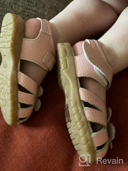 img 1 attached to Femizee Toddler Leather Butterfly Sandals 🦋 for Girls' School Uniforms: Stylish and Sturdy Shoes review by Brandon Battaglia