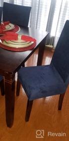 img 6 attached to Soft Stretch Suede Dining Chair Slipcovers - Set Of 2 Velvet Chair Protectors For High Back Parsons Chairs In Off White Color By H.VERSAILTEX