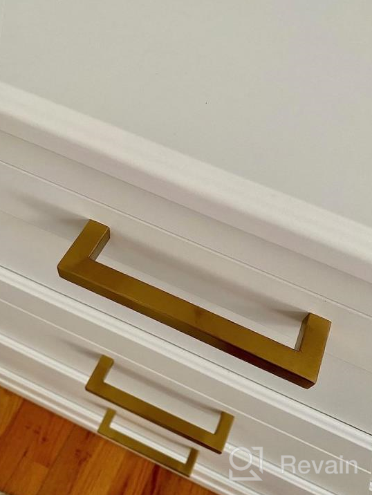 img 1 attached to Enhance Home Decor With Homdiy 6 Pack Brushed Brass Cabinet Pulls - Gold Square Handles For Cabinets And Drawers review by Marty Drury