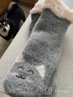 img 1 attached to Get Cozy With JEASONA Women'S Fuzzy Slipper Socks With Grippers: Adorable Animal Gifts For Warm Winter Nights review by Richard Dean