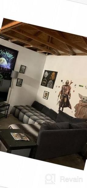 img 1 attached to Transform Your Space With RoomMates' Star Wars: The Mandalorian Boba Fett Giant Wall Decal review by Coby Hall