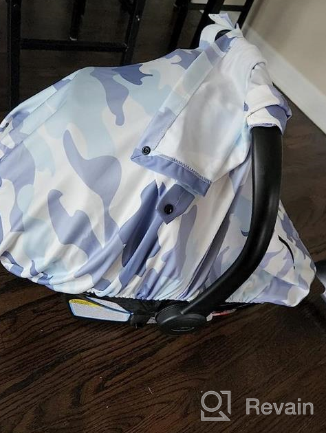 img 1 attached to SMTTW Car Seat Cover For Babies, Stretchy Breathable Carseat Canopy With Peek Window, Multiuse Infant Stroller Cover For Baby Boys Girls, Privacy Sun Shade & Wind Protect For Summer (Elk) review by Marcus Chavva