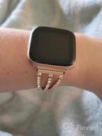 img 1 attached to Stylish Bracelet Replacement Band With Diamonds For Fitbit Versa 2 Smart Watch - Compatible With Fitbit Versa, Versa Lite, And Versa 2 Bands For Women - Silver review by Jerry Olson