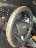 картинка 1 прикреплена к отзыву Jumbo Crystal Rhinestone Steering Wheel Cover With Non-Slip Diamond Leather - Comfy And Sparkly - Universal 15 Inch - Red Color от Michael Reddy