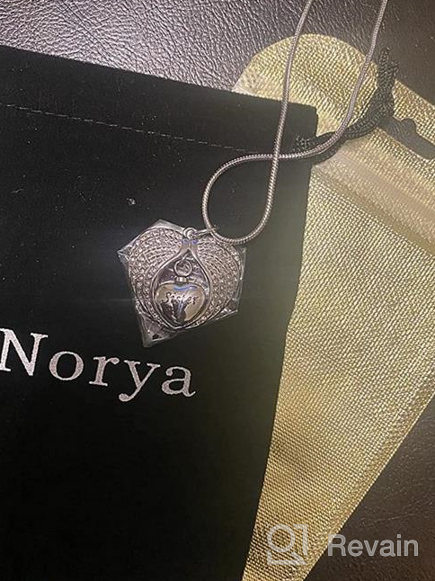 img 1 attached to Norya God embraces you with sparkling Angel Wing Diamond Cremation Jewelry Keepsake Memorial Urn Necklace review by Mason Gordon