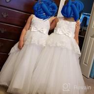 img 1 attached to Elegantly Adorned Tulle Flower Girls' Clothing with Appliques Sleeves review by Sara Wells