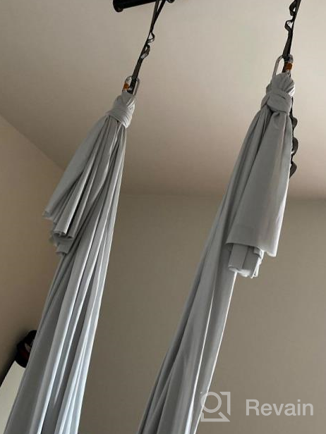 img 1 attached to Aerial Yoga Hammock: 5.5 Yards Swing For Home Fitness With Carabiner, Daisy Chain & Pose Guide - Wellsem review by Steve Yatnalkar