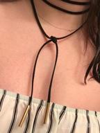 img 1 attached to Handmade Long Elastic Tassel Necklace in Black, 63-Inch - WaMLFac Alloy & Faux Leather review by Steve Douglas