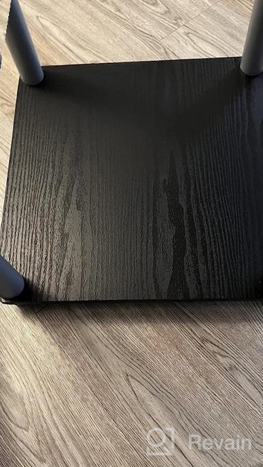 img 1 attached to Peel And Stick Abyssal Black Wood Wallpaper | 17.71"X196" | Authentic Wood Look | Durable And Thick For Countertops, Home, And Office review by James Hess
