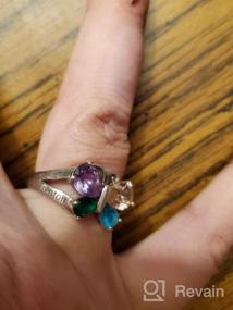 img 5 attached to Personalized Mother'S Ring With 2 Simulated Birthstones And Custom Names - Butterfly Promise Ring For Women - Ideal Anniversary Gift - JewelOra