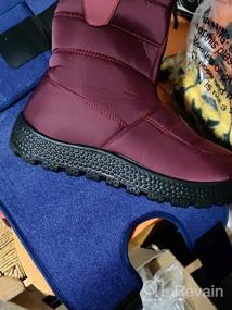 img 6 attached to Fur Lined Winter Boots For Women: TEMOFON Warm Ankle Booties With Front Zipper - Perfect Winter Shoes