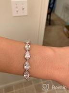 img 1 attached to SELOVO Wedding Bridal Teardrop Chain Link Cubic Zirconia Silver Tone Bracelet review by Juana Sadler