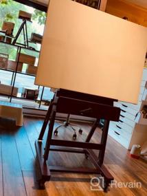 img 7 attached to Create Masterpieces With MEEDEN Deluxe Crank Adjusting Easel - Heavy Duty Artist Easel For Canvases Up To 83" High In Rosewood Finish