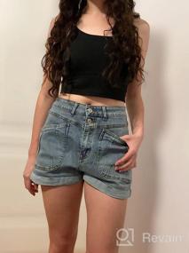 img 6 attached to Distressed Denim Shorts For Women: High Waisted, Ripped Hem, And Frayed Details By HAPCOPE