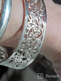 img 8 attached to Шикарное и вечное: Набор наручных браслетов из серебра 925 пробы для женщин в стиле браслета Bangle (3 штуки)