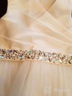 img 1 attached to Custom Rhinestone Belt Girls Dress for Communion, Wedding & Flower Girl Dresses - Sizes 2-14 review by Kevin Greer