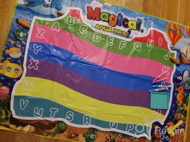 img 1 attached to Kids Doodle Mat 47X35 Inches Water Drawing Board No Mess Coloring Writing Educational Toys For Boys Girls Age 3-12 Years Old Toddler review by Vivian Eker