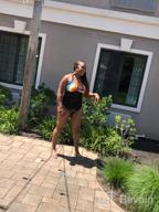 img 1 attached to Stay Chic And Comfortable In This Elegant Bonim Lace V Neck Two Piece Swimdress With Bikini Bottom review by Jamie Miller
