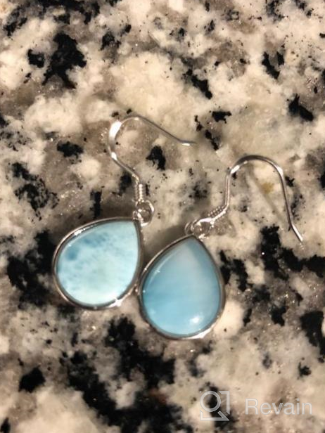 img 1 attached to 💕 Heart-shaped Larimar Earrings in Sterling Silver with Fishhook Design review by Michael Norwood