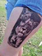 img 1 attached to Metuu 46 Sheets Full Arm Temporary Tattoo Waterproof Realistic For Men And Women, Wolf Tiger Lion Eagle Extra Large Fake Tattoo Stick On Whole Arm Shoulder Leg review by Joshua Ford