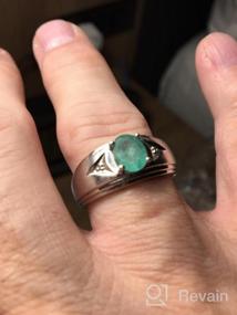 img 5 attached to Серебряные мужские кольца RYLOS: Классическое овальное каменное кольцо с бриллиантами различных цветов, идеальные мужские серебряные кольца в размерах с 8 по 13.