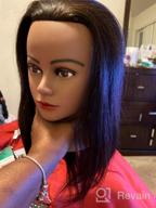 img 1 attached to 20"-22" 100% Human Hair Mannequin Head - Perfect For Hairdresser Training & Practice Cutting Braiding With Free Clamp Holder 92022LB0214 review by Brian Barnes