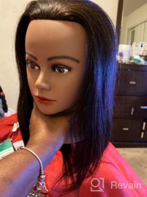 img 7 attached to 20"-22" 100% Human Hair Mannequin Head - Perfect For Hairdresser Training & Practice Cutting Braiding With Free Clamp Holder 92022LB0214
