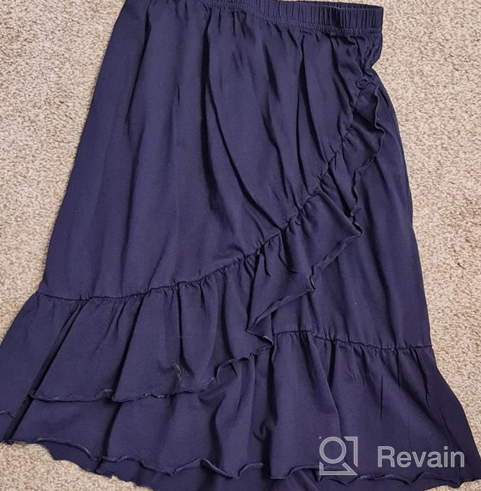 img 1 attached to DOTDOG Girls' Soft Cotton Tiered Ruffle Maxi Skirts with Waistband for Ages 3-12 review by Christian Bar