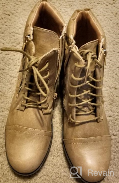 img 1 attached to Combat Boots For Women With Credit Card Pocket: DailyShoes Military Lace-Up And Buckle Ankle High Design review by Kevin Tompkins