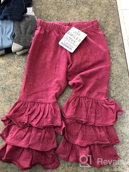 img 1 attached to Stretchy Flare Pants with 👖 Ruffles for Baby/Toddler Girls by RuffleButts review by Julie Henderson