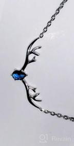 img 5 attached to Ожерелье с камнем из стерлингового серебра для женщин - SILVERCUTE Antler Antler Deer/Cat/Halo Gemstone Pendant