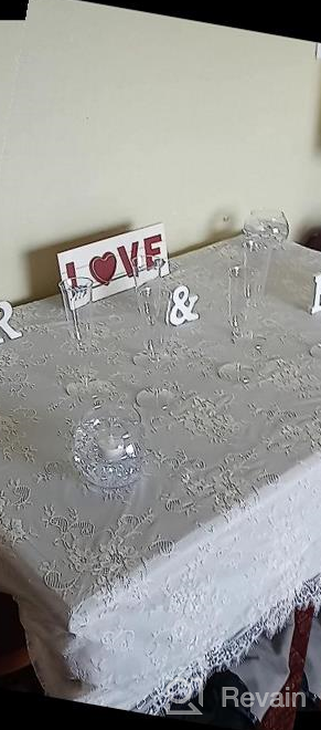 img 1 attached to 60X120 Inch Champagne Lace Tablecloth Overlay Vintage Embroidered Lace For Indoor Outdoor Wedding Party Decorations review by Ruth Hosey