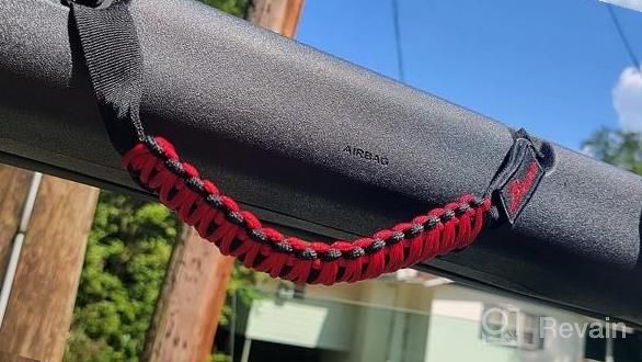 img 1 attached to Upgrade Your 2021-2022 Ford Bronco Interior With Premium Paracord Grab Handles - Orange (4Pcs) review by Jeff Hall