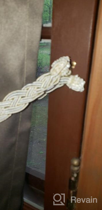 img 1 attached to Set Of 6 Gray Braided Curtain Tiebacks With Hooks - Rustic Rope Belts For Window Treatment Accessories review by Antonio Scisson