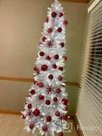 картинка 1 прикреплена к отзыву 7.5Ft Prelit Pencil Christmas Tree - Warm White & Multi-Color Lights, Foldable Metal Stand, Alpine Slim Holiday Decoration For Xmas Home/Office/Party от Craig Sexton