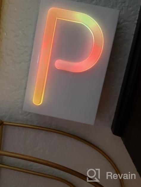 img 1 attached to OYE HOYE D Letter LED Neon Sign Light, Multi Color Changing Art Sign Light For Home Decoration, Bedroom, Lounge, Office, Wedding, Christmas Party Operated By USB Or AA Battery review by Jay Swearengin