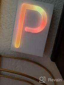 img 5 attached to OYE HOYE D Letter LED Neon Sign Light, Multi Color Changing Art Sign Light For Home Decoration, Bedroom, Lounge, Office, Wedding, Christmas Party Operated By USB Or AA Battery
