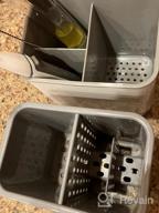 картинка 1 прикреплена к отзыву Organize Your Kitchen With KeFanta Sink Caddy: Black Sponge Holder With Drain Pan And Brush Organizer от Brett Zhu