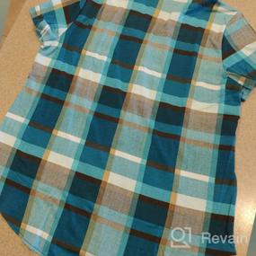 img 6 attached to Plaid V Neck Short Sleeve Button Down Summer Shirts For Women - Perfect Casual Tops