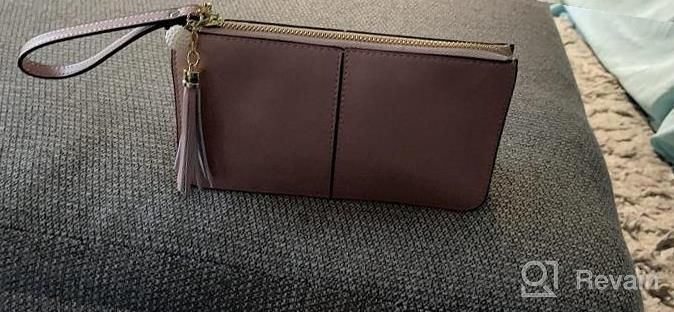 img 1 attached to Women'S Genuine Leather Wristlet Clutch Wallet: Multi-Card Organizer With Cell Phone Pocket And Purse review by Meg Manzanares