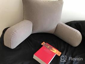 img 5 attached to HOMCA Читающая подушка, надувная подушка для отдыха на кровати с подлокотниками, отлично подходит для путешествий и кемпинга, обеспечивает поддержку поясничному отделу позвоночника, улучшенная версия