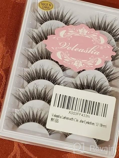 img 1 attached to 6 Pairs Natural Look 3D False Eyelashes - Veleasha Manga Lashes Wispy & Lightweight Anime (9-13Mm) review by Dawn Adams