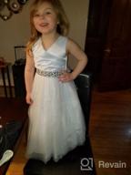 img 1 attached to Custom Rhinestone Belt Girls Dress for Communion, Wedding & Flower Girl Dresses - Sizes 2-14 review by Oscar Kaufman