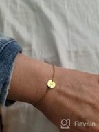img 1 attached to Personalized Initial Bracelet for Women and Girls - 18K Gold Plated Stainless Steel Lettered Coin Charm with Delicate Disc Name - Glimmerst review by Alexis Sanchez