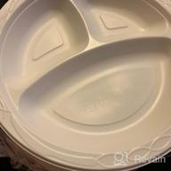 img 1 attached to 150 Pack 9 Inch White Plastic Plates With 3 Compartments - Food Grade BPA Free Reusable Dinnerware. review by Ryan Arthur