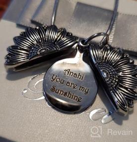 img 6 attached to Engraved Heart Locket Necklace With Personalized Photos - Vintage Floating Lockets For Girls To Hold Memories
