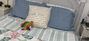 img 8 attached to WINLIFE 100% Cotton Quilted Pillow Sham Floral Printed Pillow Cover (Grey)