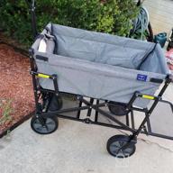 img 1 attached to Foldable Double Decker Wagon For All Terrain Outdoor Use - Heavy Duty, Portable, And Lightweight Utility Cart Ideal For Camping Gear, Groceries, And More By MacSports review by Robert Smith