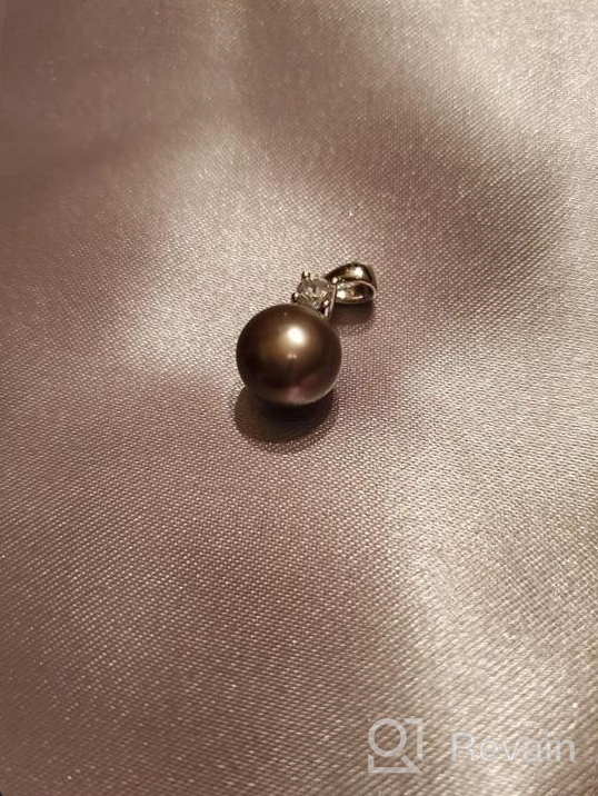 img 1 attached to Elegant Women's 925 Sterling Silver Freshwater Cultured Pearl Pendant Necklace by JO WISDOM Jewelry: A Timeless Piece for Women and Girls review by Melissa Thompson