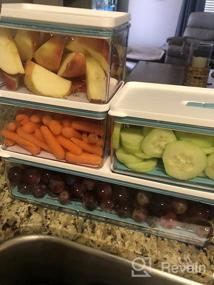 img 8 attached to 6 пакетов складных органайзеров для холодильника и контейнеров для хранения - MineSign прозрачные контейнеры для холодильника с вентилируемыми крышками и дренажем для овощей, фруктов, сохранения салата в морозильнике на кухне.